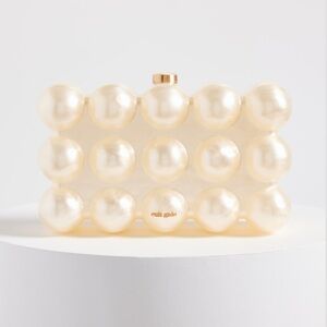NWOT REVOLVE Cult Gaia The Bubble Acrylic Clutch Bag Ivory